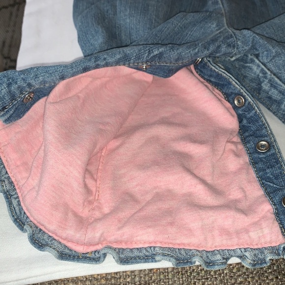 Gently Loved Lined Ruffled Embroidered Overalls by Baby Gap.. - Picture 8 of 8